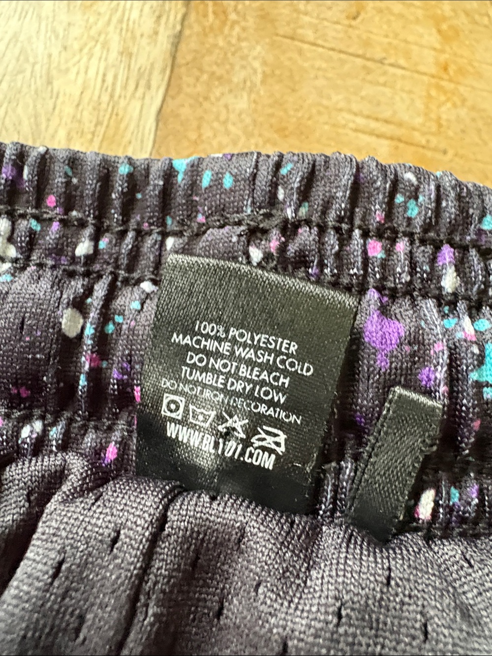 NWOT BL 101 Boys Black Splatter Athletic Shorts YL - Picture 6 of 6